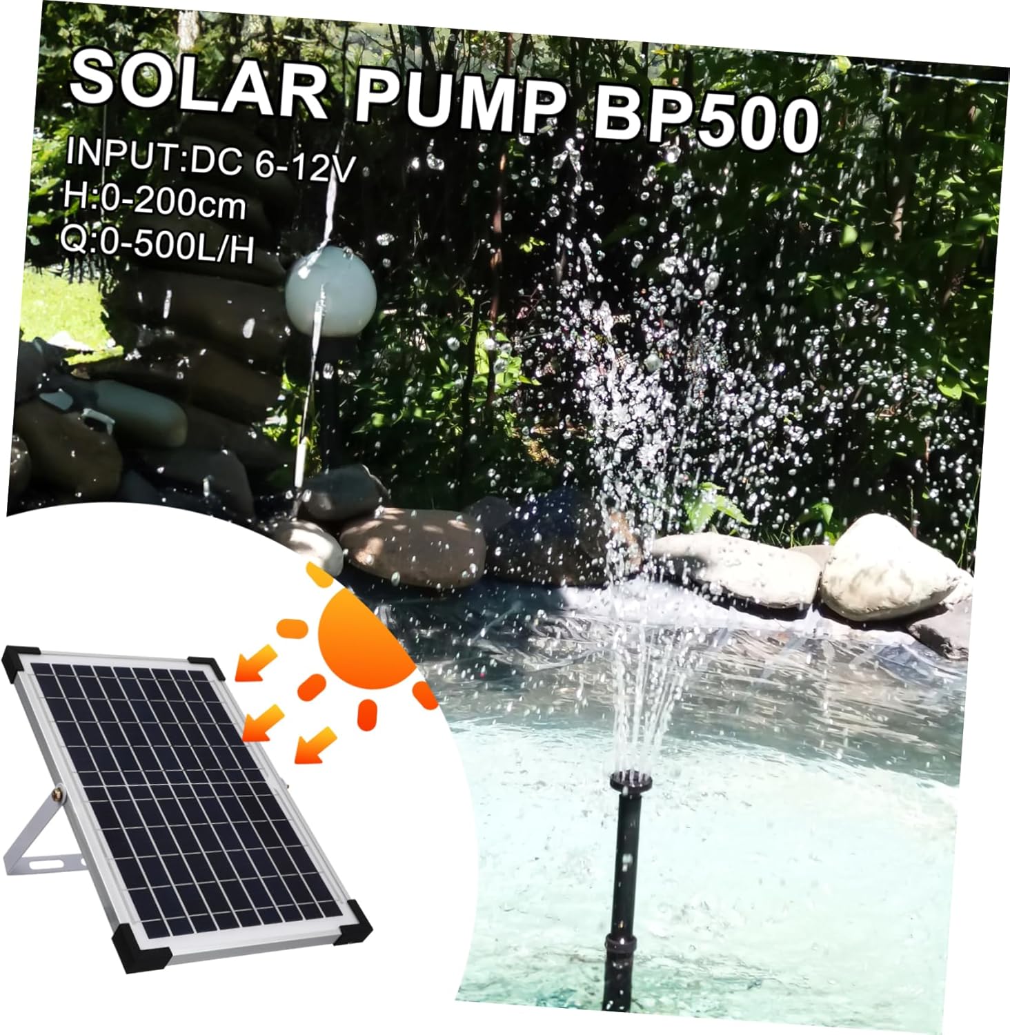 Solar Powered Fountain High Efficiency Outdoor Water Pump for Gardens Ponds and Lawns Easy Maintenance Lightweight Design Relaxing Ambiance