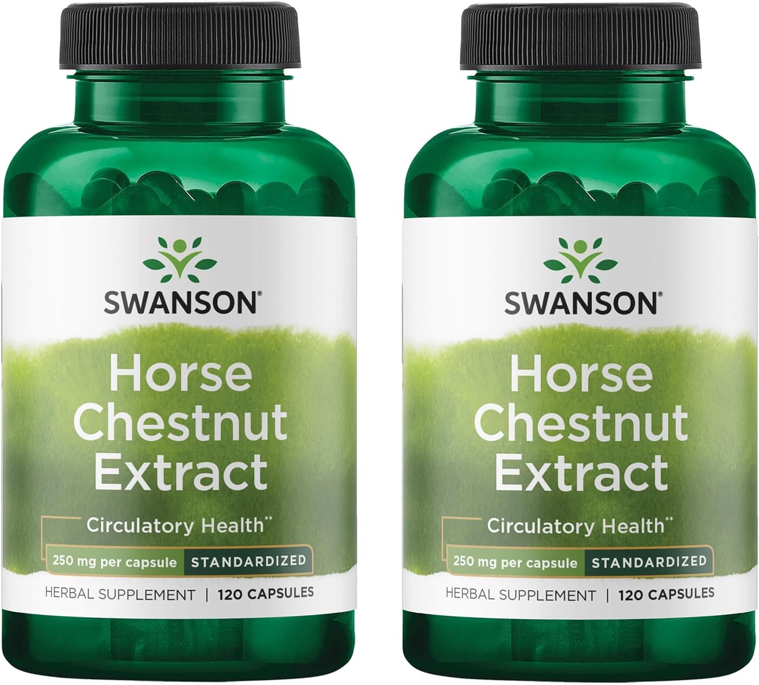 Swanson Horse Chestnut 22% Aescin (Standardized) 250 Milligrams 120 Capsules (2 Pack)
