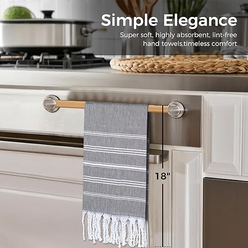 Vista 4 de cabanana Toallas de mano para baño, paquete de 2, 20 x 30 pulgadas, 100% algodón, toallas de mano turcas, superabsorbentes y de secado rápido