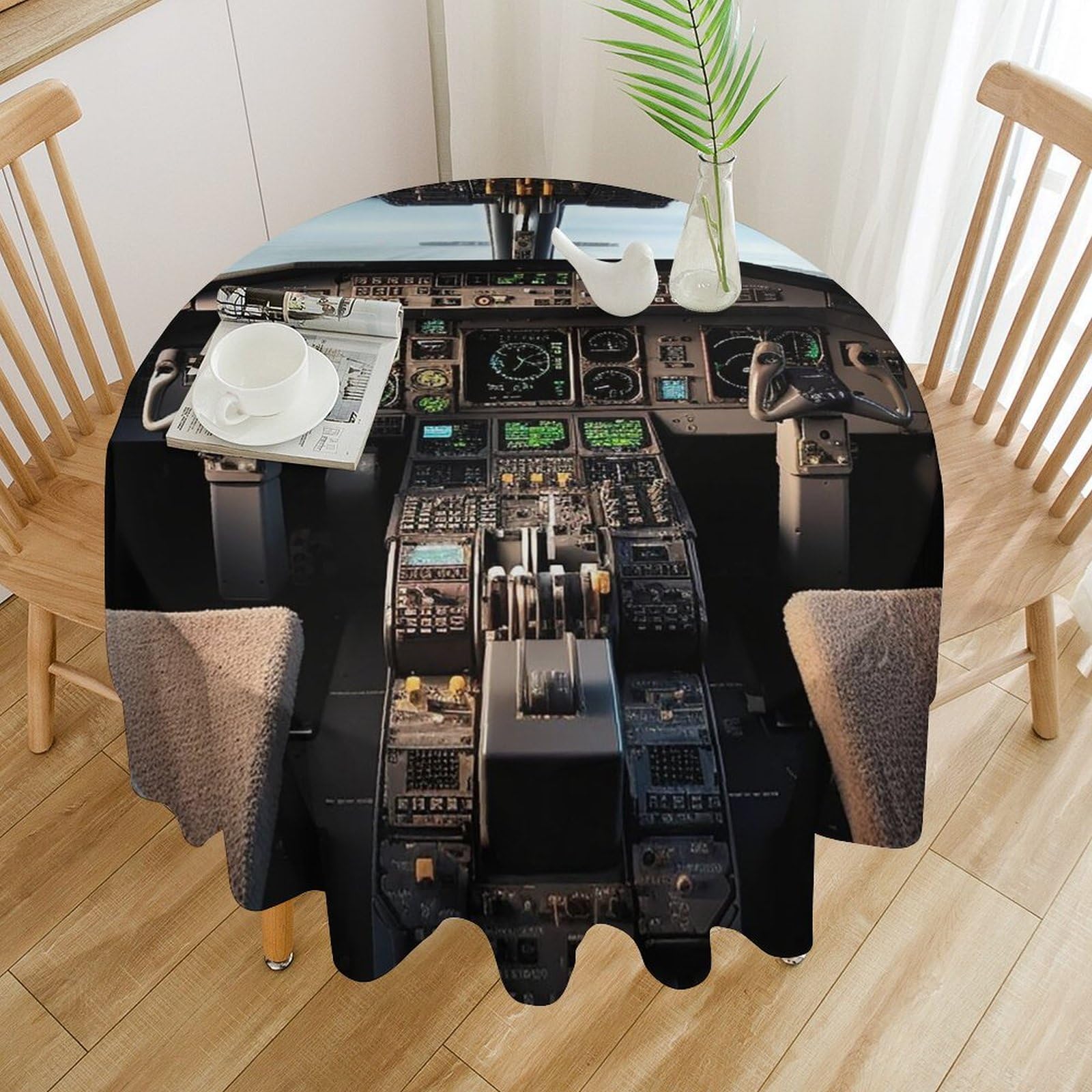 Nappe ronde imperméable et résistante à l'huile lavable en machine pour banquet