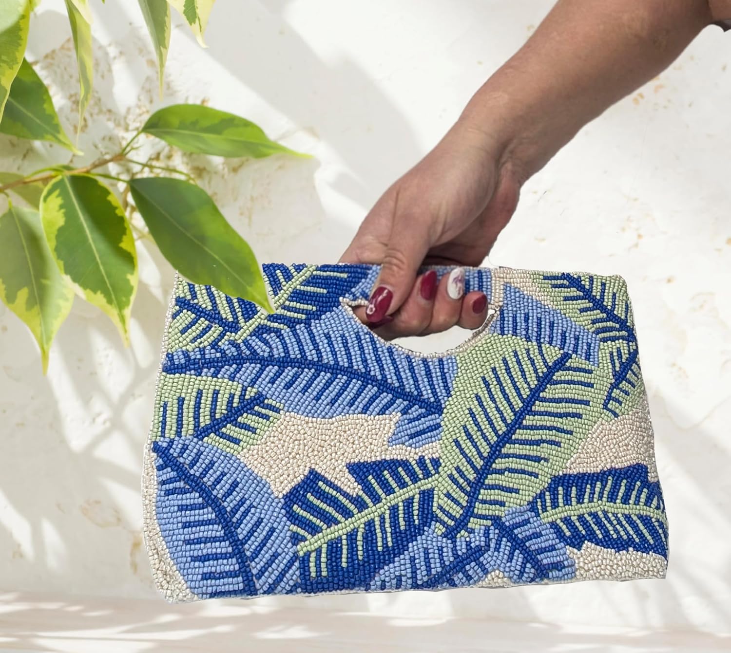 Bamboo Trading Blue Breeze Half Moon Clutch, 10-Inch, Multicolor - Image 2