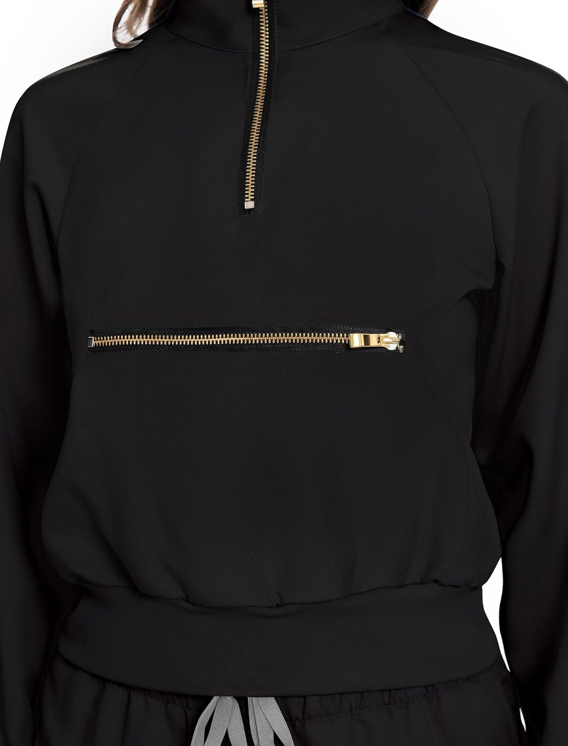 Scrub for Women Set-Long Sleeve Scrub Top with Zipper & Jogger Pants Medical Uniform Suit - Image 3