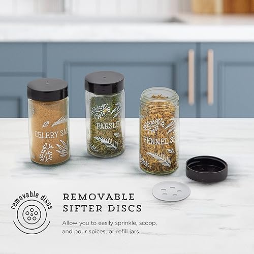 Miniatura 3 de Kamenstein Lincoln - Estante de especias para encimera de 15 tarros con especias incluidas, repuestos de especias gratis durante 5 años, cromado con