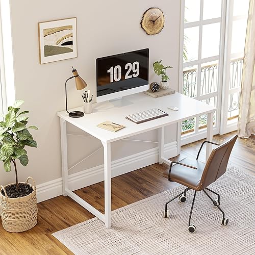 Miniatura 75 de CubiCubi Escritorio para computadora, escritorio pequeño de oficina en casa de 32 pulgadas para espacios pequeños, estilo moderno y simple para el