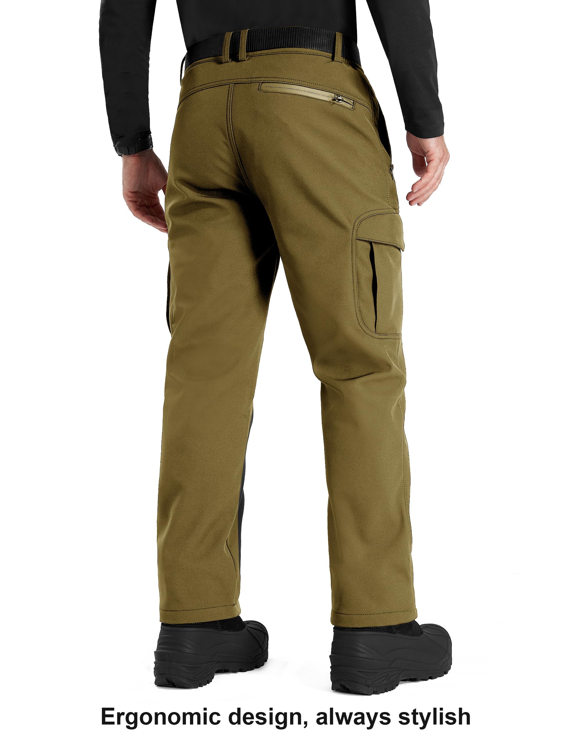 FREE SOLDIER Mens Outdoor Softshell Fleece Lined Cargo