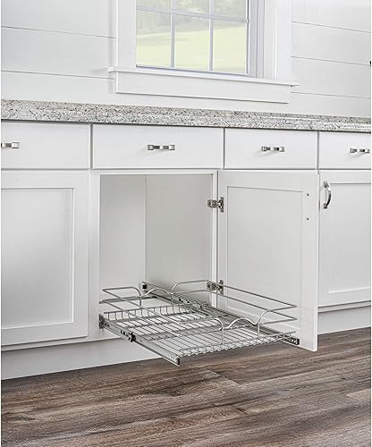 Miniatura 6 de Rev-A-Shelf Kitchen Cabinet Pull Out Shelf and Drawer Organizer Slide Out Pantry Storage Basket in Multiple Sizes, 15 x 20 In, 5WB1-1520CR-1