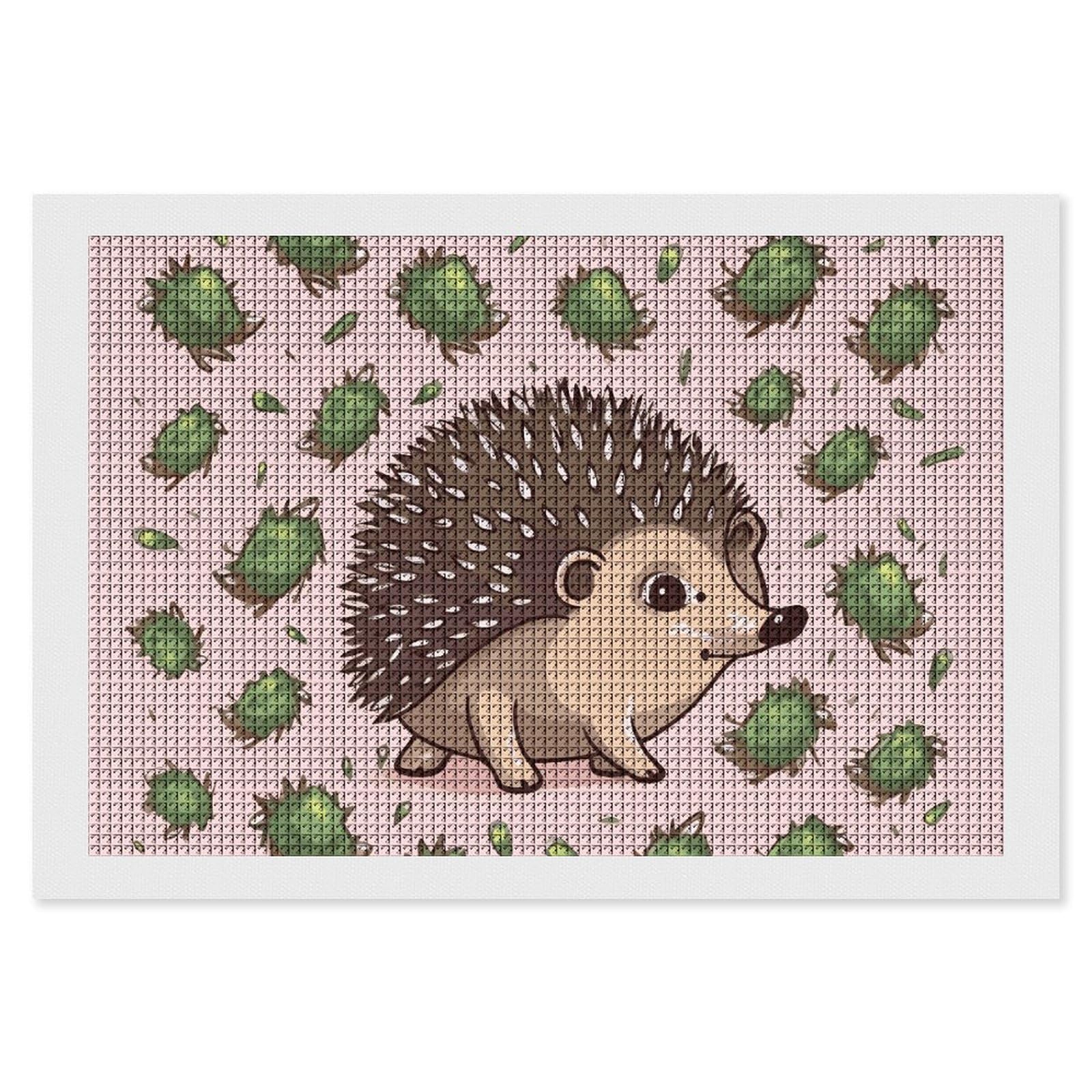 NONHAI Diamond Painting Kits for Adults - DIY Diamond Art Kits for Beginners - Full 5D Paint Drill Diamond Dots Paintings- Cartoon Hedgehog Diamonds Pictures Gem Art and Craft Wall Decor 8"x12"