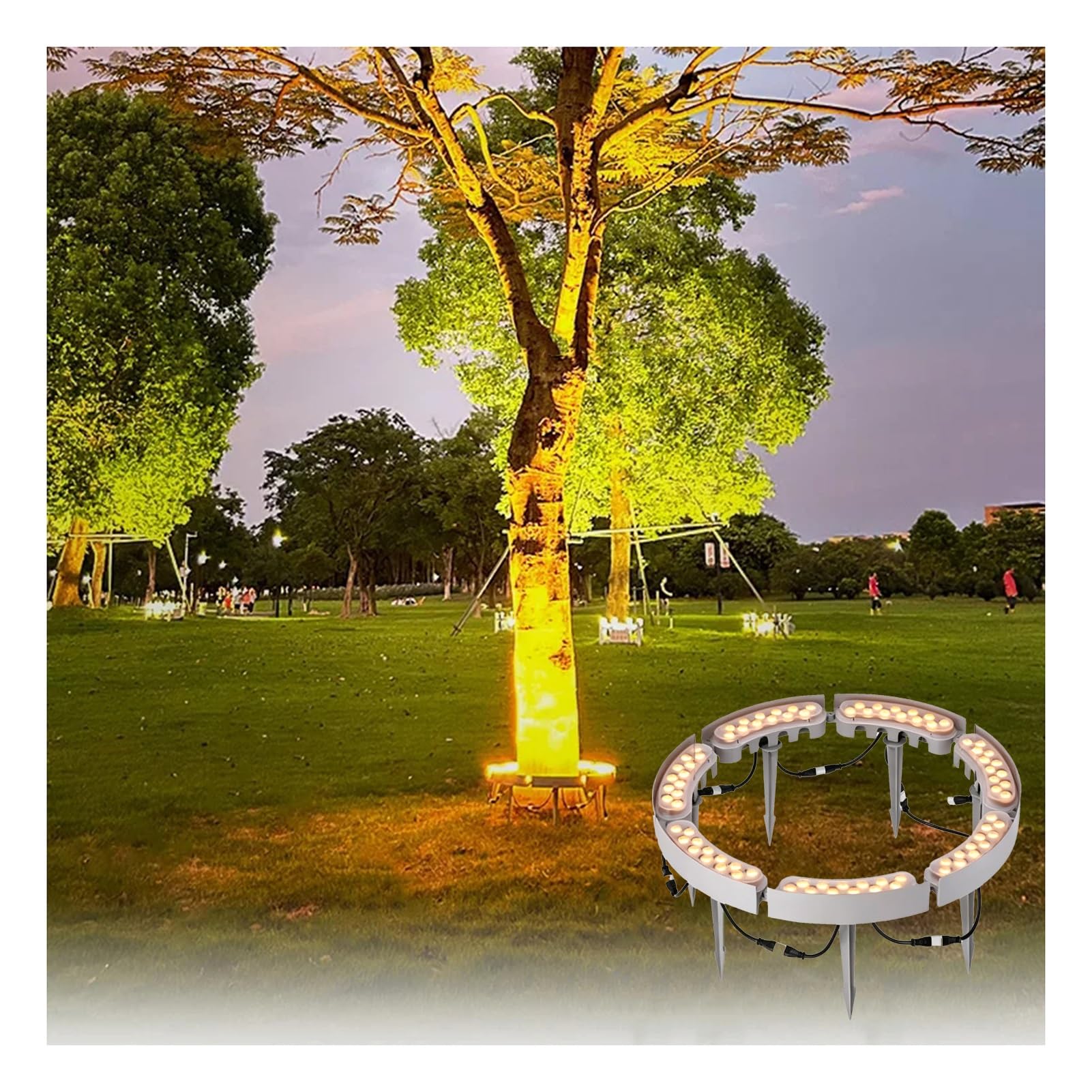 Generisch Lampa ogrodowa LED, 60-96 W, do użytku na zewnątrz – 24 V niskonapięciowy reflektor ogrodowy, IP65, wodoszczelne oświetlenie palm do ogrodów, dziedzińców i trawników (zestaw 7 szt.)