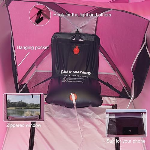 Miniatura 5 de Vidalido Tienda de ducha para acampar al aire libre, fácil instalación, tienda de campaña de privacidad, vestuario, tiendas de campaña portátiles