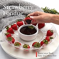 Vista 5 de Recipientes y platos para huevos Deviled - (paquete de 3) bandejas de plástico transparente con 15 ranuras con tapa para huevos y alimentos