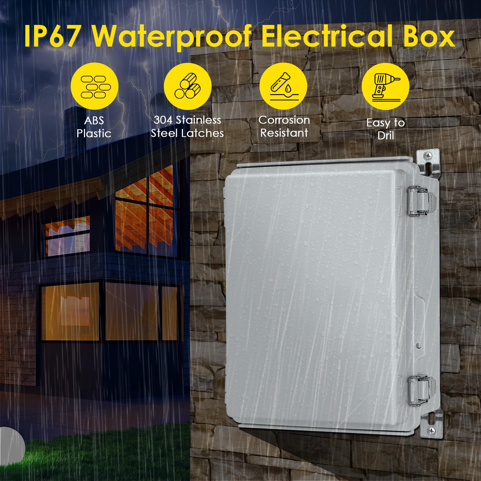 IP67 ABS Outdoor Electrical Junction Box Waterproof with Aluminum DIN Rail — Amazon image 2
