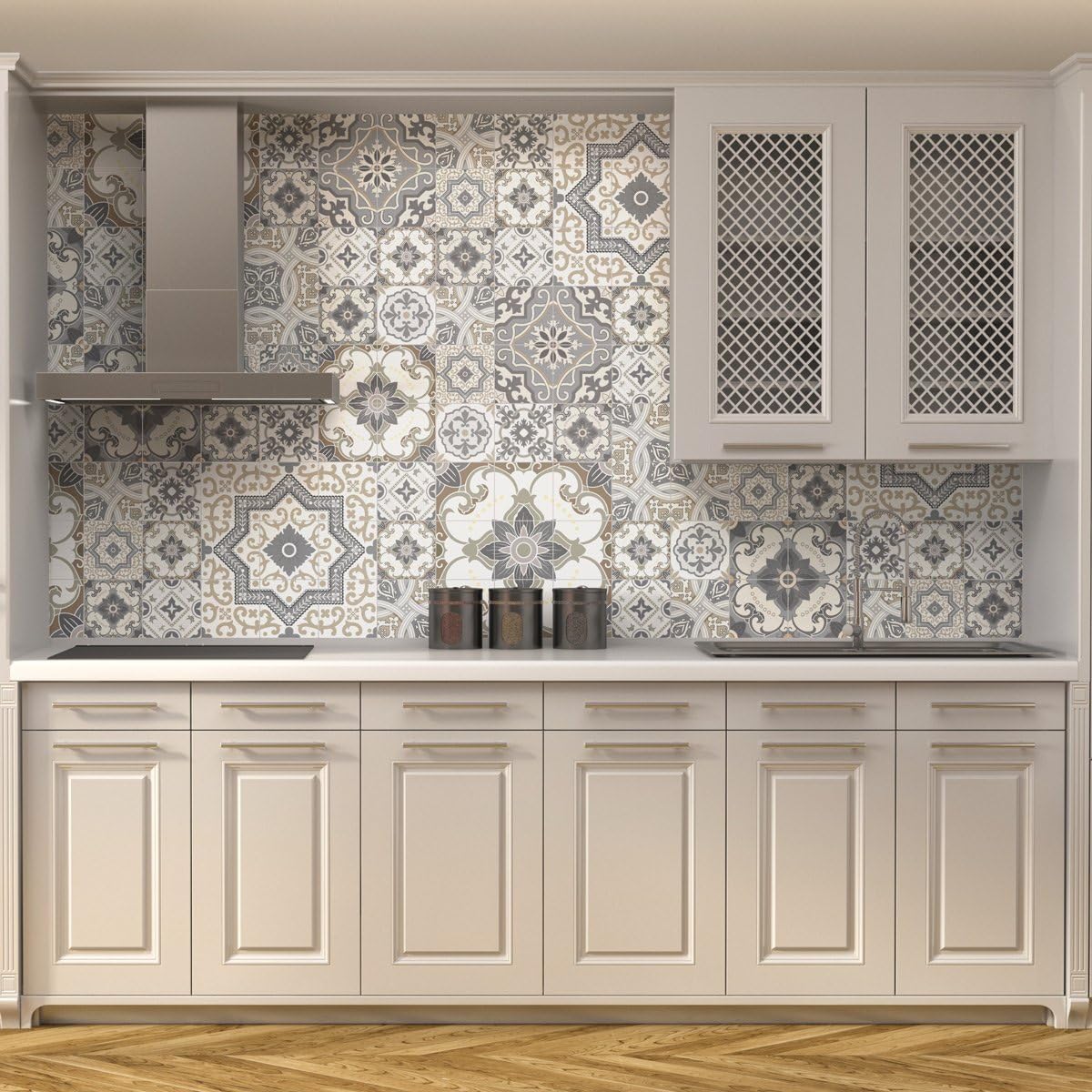 ambiance-live col-rv-0535 15 Stickers Adhesive Tiles, Multi-Coloured, 15 x 15 cm Set of 60 Pieces