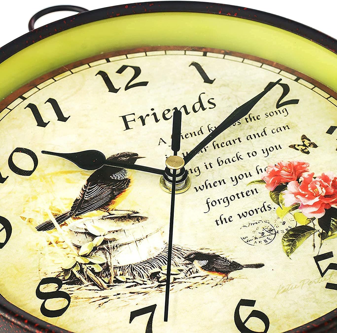 Double-Sided Wall Clock, Garden Clock with Waterproof Cover, Retro Iron Wall Bracket Clock, Outdoor Clock, Suitable for Indoor