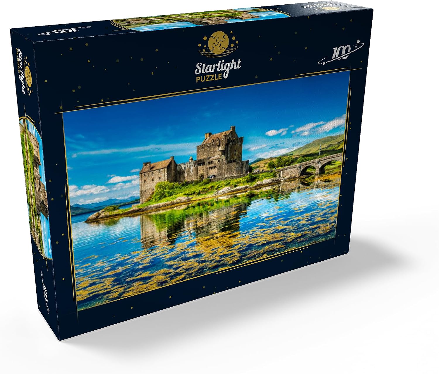 MyPuzzle Eilean Donan Castle On A Warm Summer Day - Dornie, Scotland - Premium 100 Piece Jigsaw Puzzle for Adults