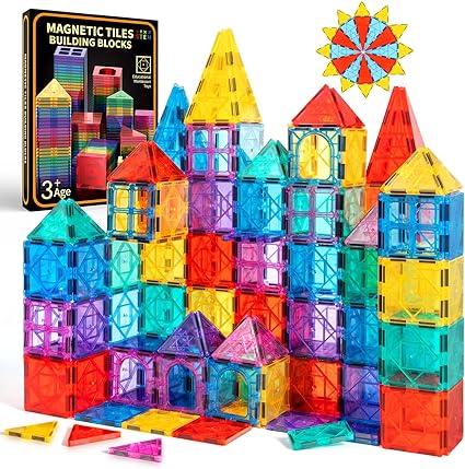 GobiDex Magnetic Tiles STEM Constructing Toys for 3+ Yr Outdated Boys and Women Magnet Blocks Toys for Children Ages 3-5, 4-8, 5-7 Toddler Birthday Preschool Studying Classroom Should Haves
