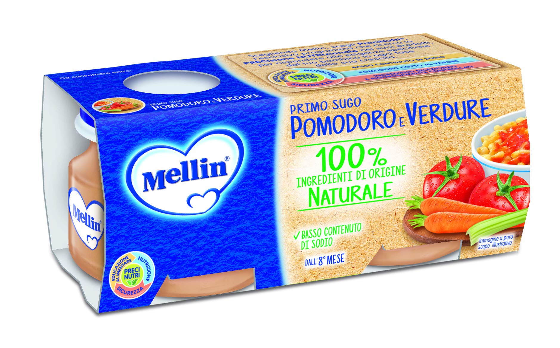 Mellin Primi Sughi Pomodoro e Verdure – 24 Vasetti da 80 gr