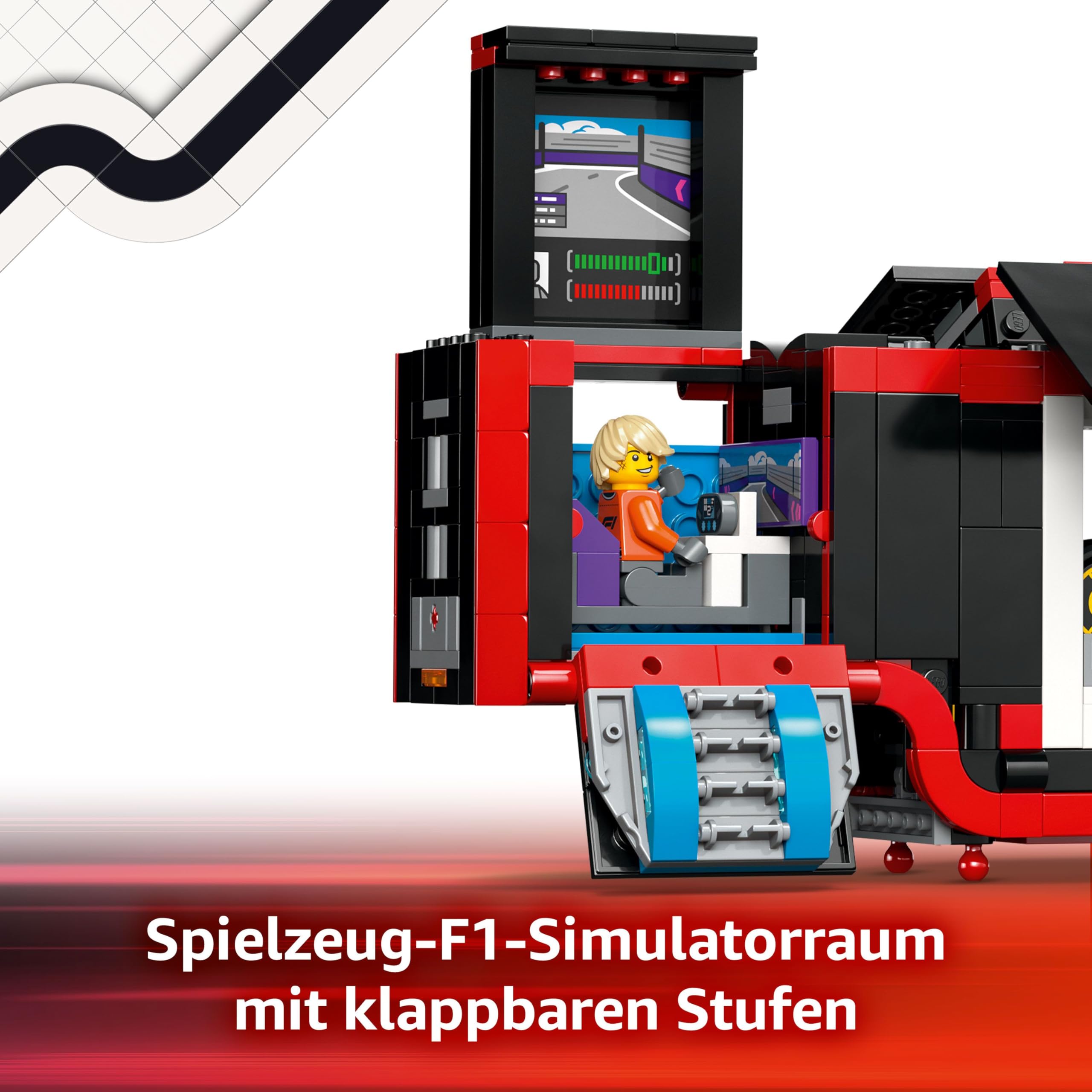 LEGO City F1 Transporter mit RB20 & AMR24 F1 Rennautos - Spielzeug Autotransporter für Red Bull & Aston Martin Formel 1 Teams - Inkl. 5 Minifiguren - Geschenk für Jungen & Mädchen ab 8 Jahren 60445