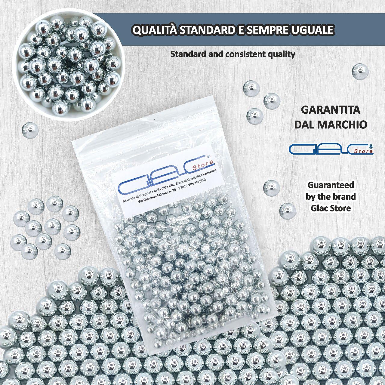 250 Pz Pallini in Acciaio Metallo da 6 mm per Softair Soft Air Pistole Fucili 0,80 Grammi Calibrati per Airsoft