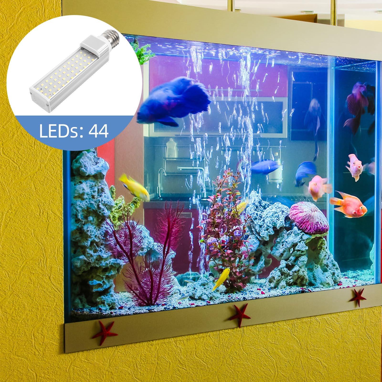 iplusmile Lampadine Acquario - 9W E27 Luce a LED Luci per Acquari - Lampada di risparmio energetico Lampadine a Vite Lampada
