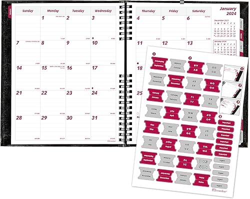 Miniatura 5 de Brownline CoilPro - Agenda mensual 2024, 14 meses, diciembre de 2023 a enero de 2025, encuadernación de doble alambre, 8.875 x 7.125 pulgadas, negro