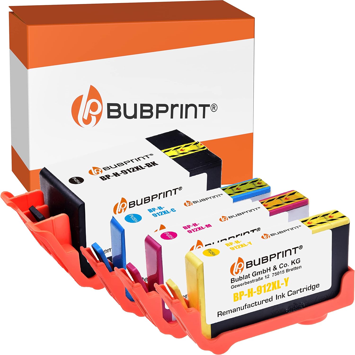 Bubprint 912XL Lot de 4 cartouches d'encre compatibles avec HP 912 XL ...