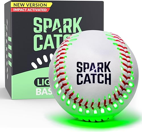 SPARK CATCH Béisbol iluminado, béisbol que brilla en la oscuridad, accesorios de equipo deportivo, regalos para niños de 8, 9, 10, 11, 12, 13, 14,