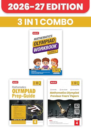 MTG Mathematics Olympiad (IMO) Workbook, Prep Guide & Previous Years Papers Class 4 (PYQs) with Mock Test Paper - SOF Olympiad Books For 2026-27 Exam (Set of 3 Books)