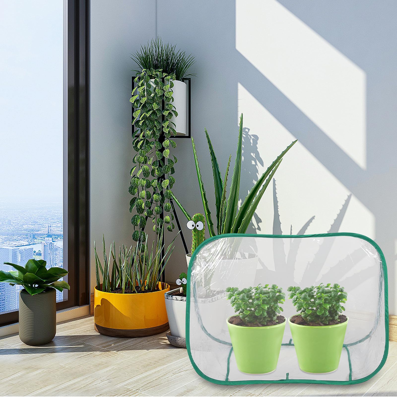 Mini PVC para Invernadero Jardín Triangular de Plegable y Balcón