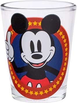 Disney Mickey Mouse Vintage Logos 4 Piece Mini Glass Set