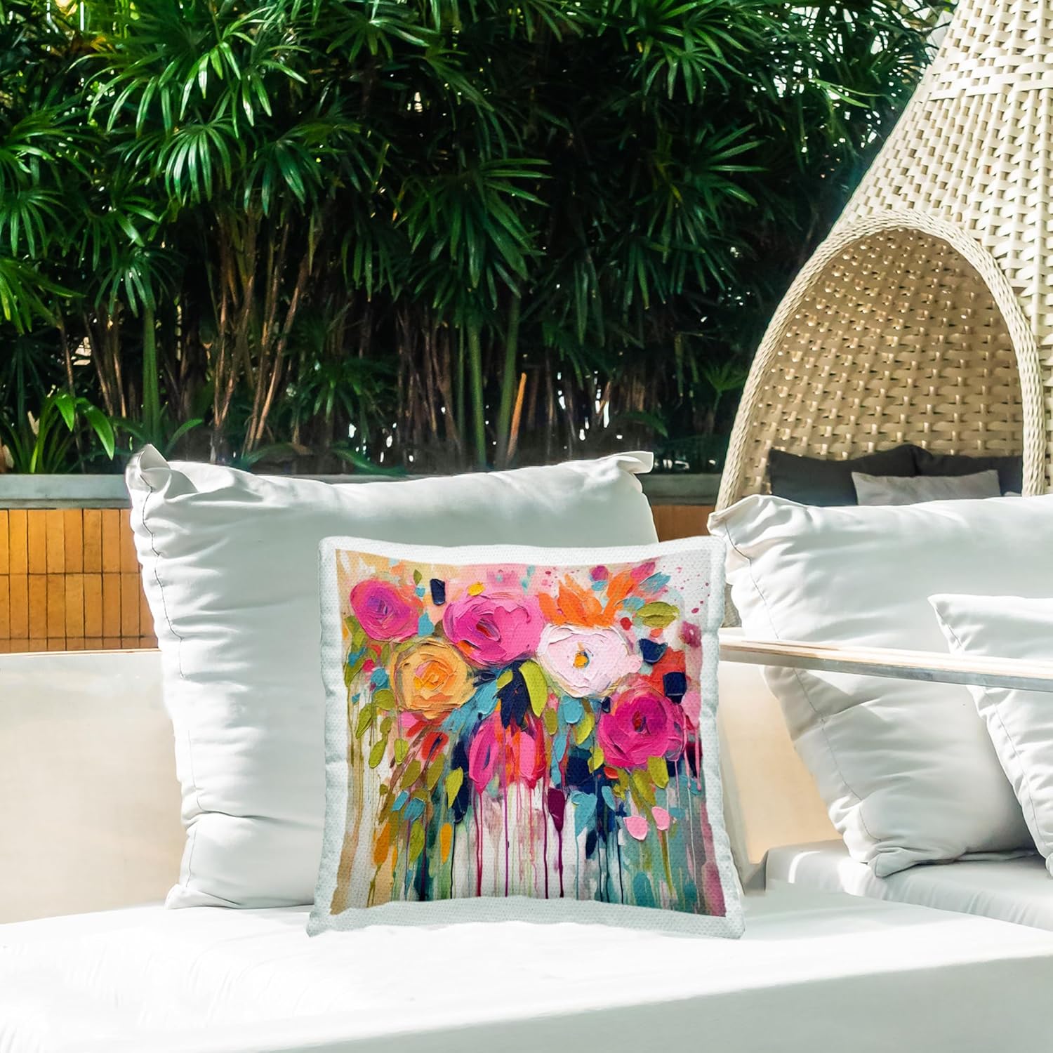 Stupell Industries Urban Paint Bouquet Outdoor Printed Pillow Design by Irena Orlov