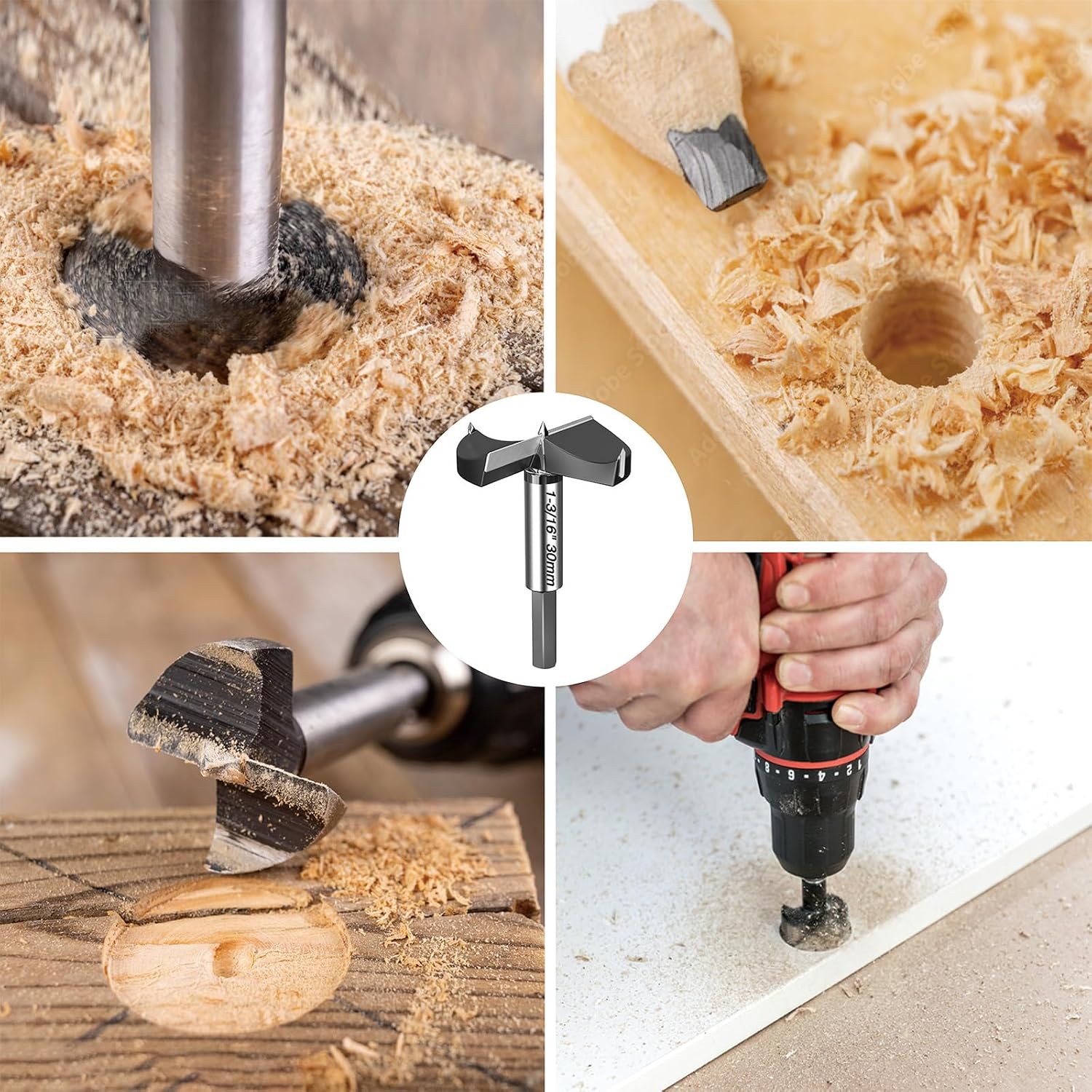 1"(25mm) Forstner Drill Bits,2-Cutter Tungsten Carbide Tipped Forstner Bit for Hard Wood,Wood Hole Drill Bit for Wood Plastic Plywood.