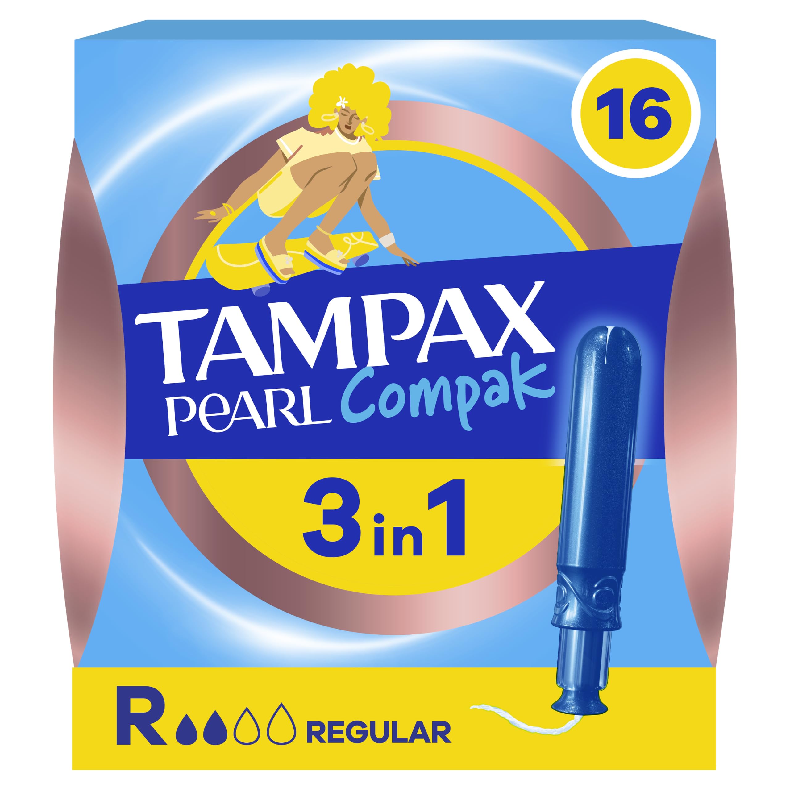 Tampax Compak Pearl 3 In 1 Tampons Regular 22pk