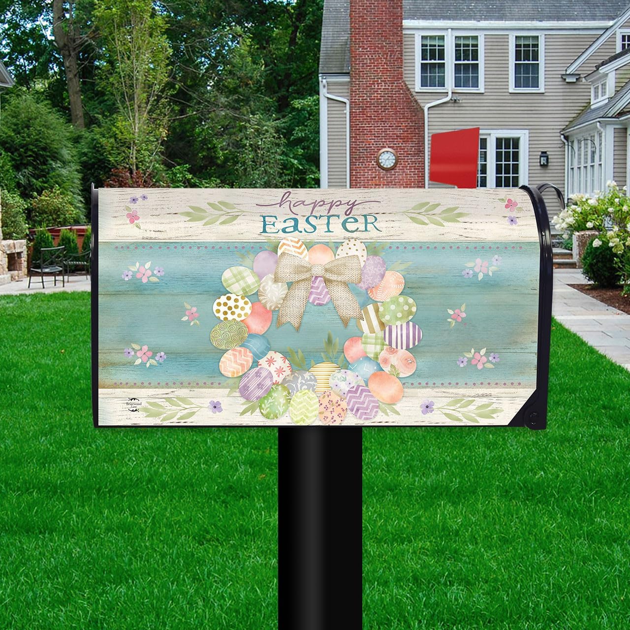 Briarwood Lane Pastel Easter Wreath Mailbox Cover