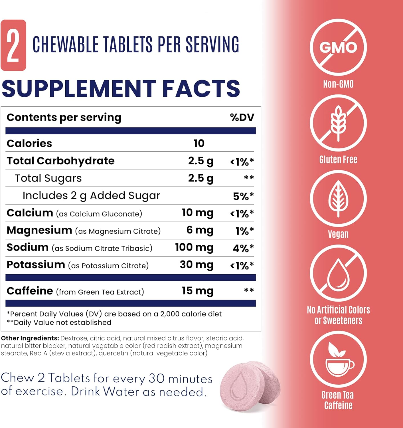 SaltSti Electrolyte FastChews with Caffeine - 60 Citrus Burst Chewable