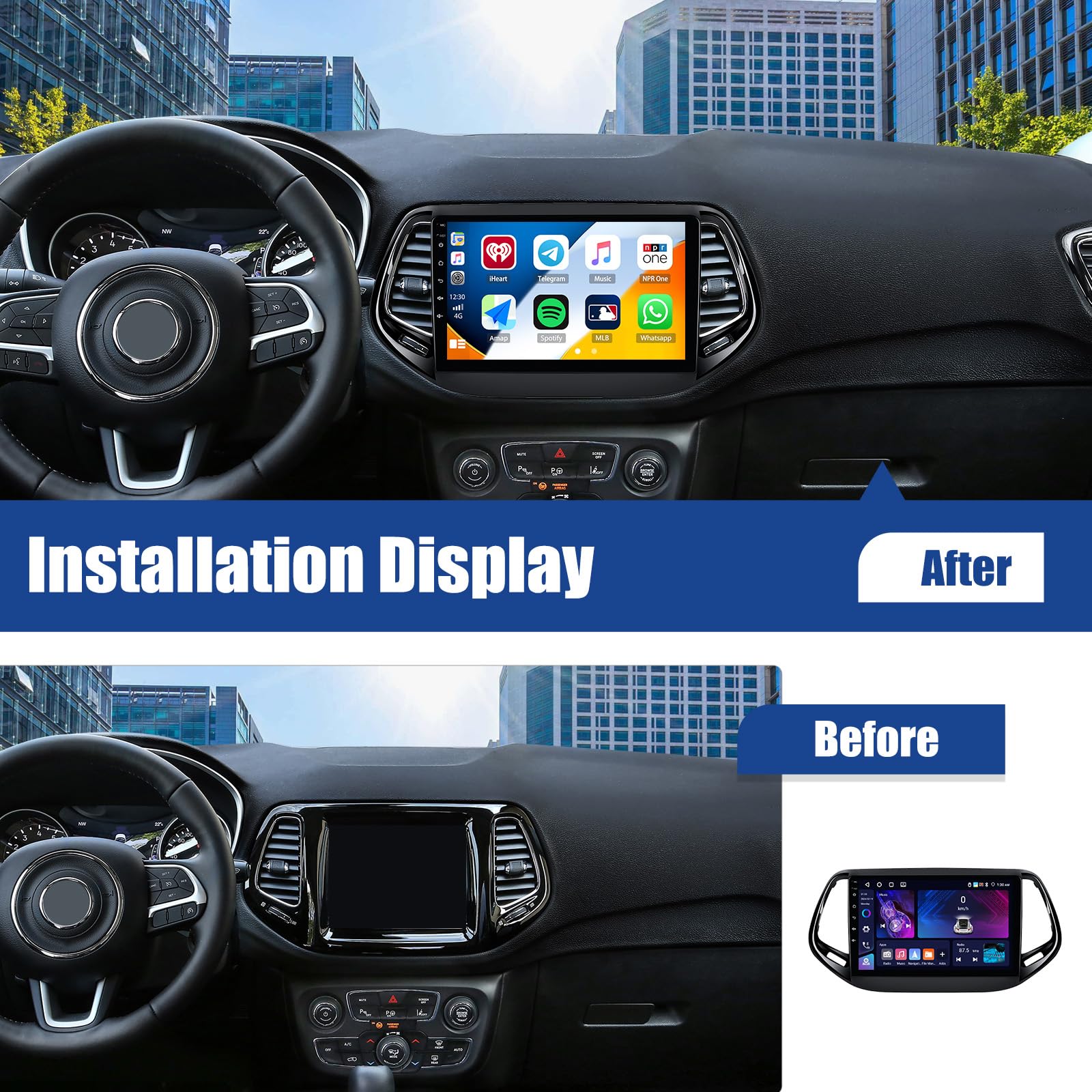Autoradio Android 13 Pour Jeep Compass 2017-2019 – 10,1" – CarPlay/Android Auto – GPS/WiFi/Bluetooth - 8