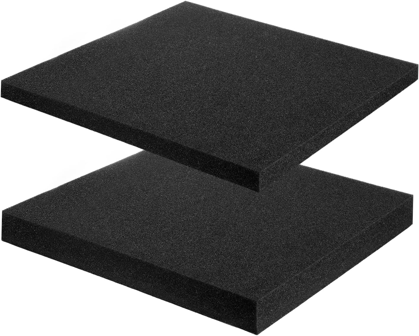 MECCANIXITY 2 Pcs Polyurethane Foam Inserts, 12"Lx12"Wx2"T & 12"Lx12"Wx1"T Cuttable Polyurethane Pick and Pluck Packing Sheets Cushioning Padding for Cases Tool Box Game Box Camera(Black)