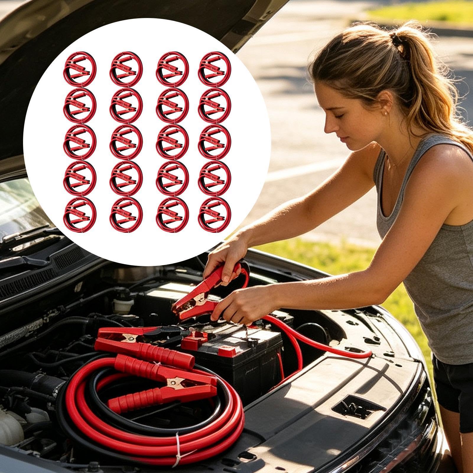 Cavi Avviamento Per Automobili 20 Pezzi Morsetti E Linea Di Avviamento Per | Cavo Jumper Di Ricambio Per Auto Berlina SUV Pick-Up Camper Rimorchio Garage Casa Ed Officina