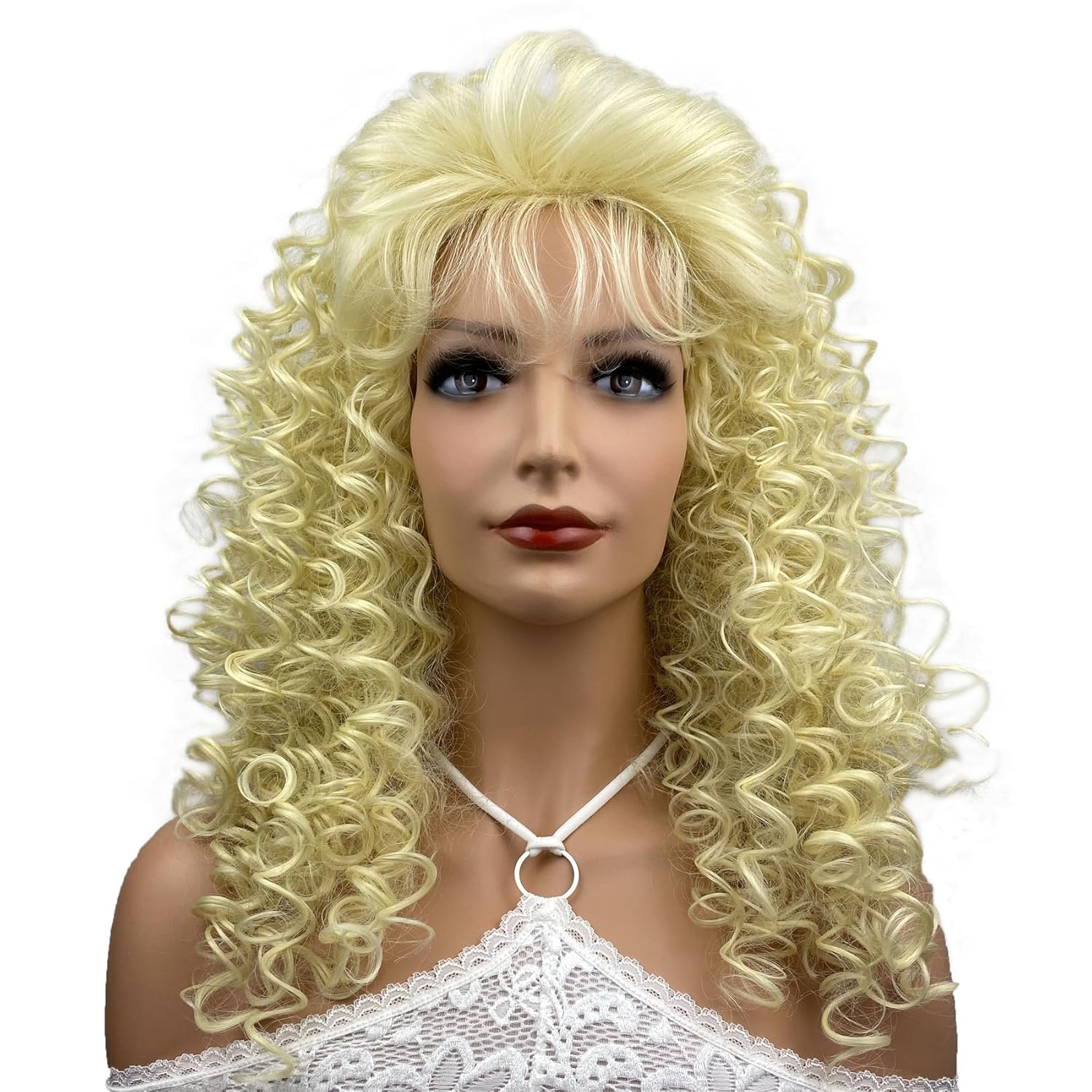 Aimole Long Curly Wigs Synthetic Heat Resistant Hair Cosplay Women Wig (613 Blonde)