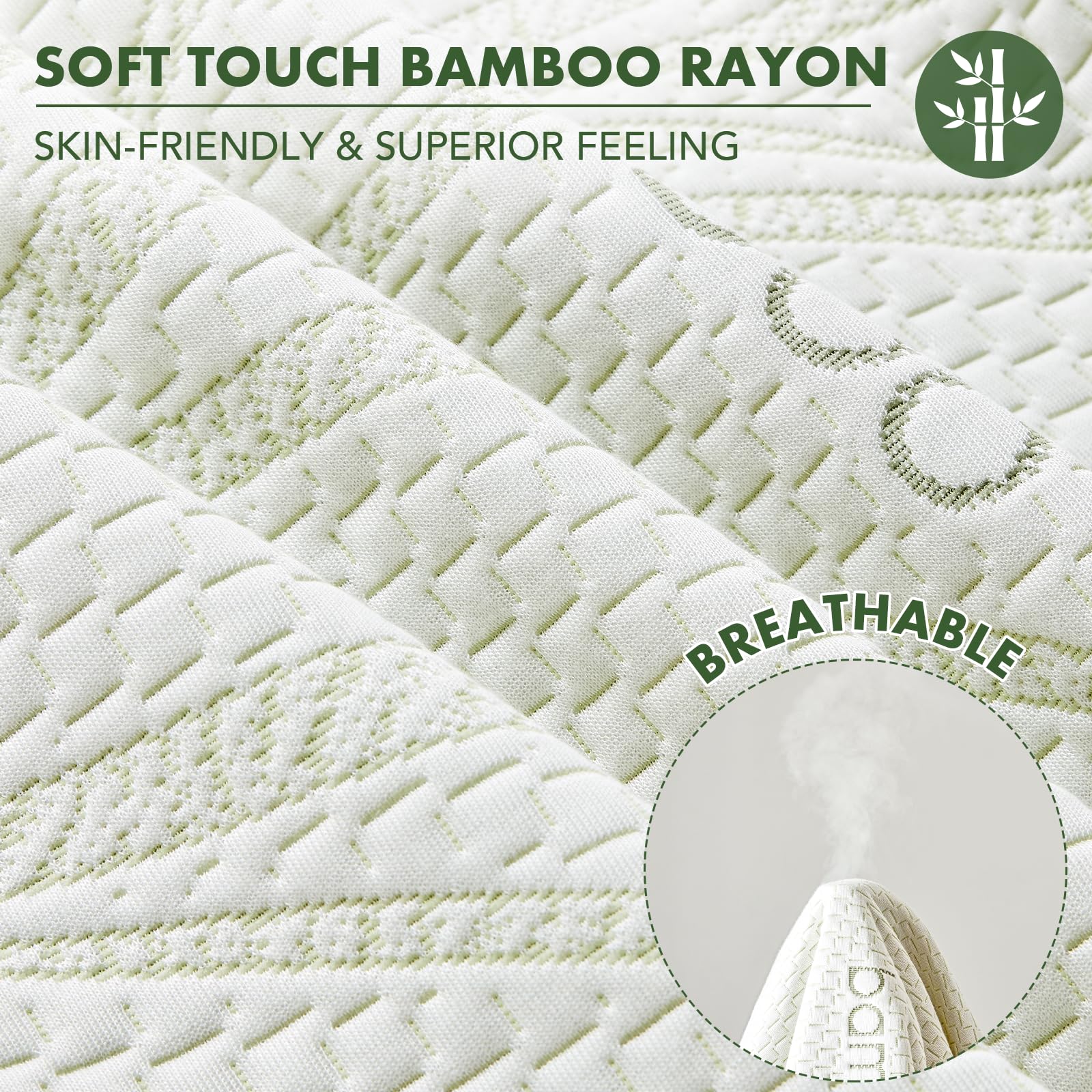 Protector de colchón impermeable de bambú individual XL – Blancmax lavable a máquina, protector de colchón transpirable con bolsillos elásticos profundos, hipoalergénico y resistente al olor, suave y