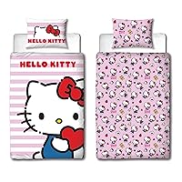 Character World Hello Kitty, set copripiumino singolo con licenza ufficiale Hello Design