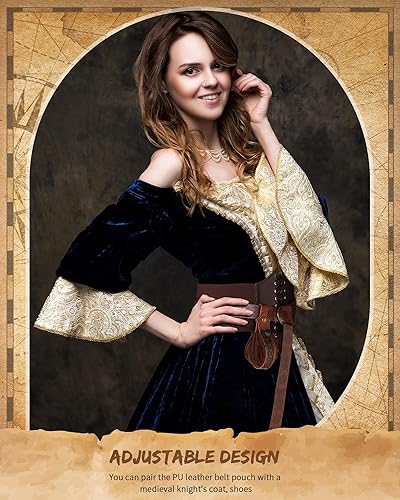 Miniatura 7 de Jiuguva Women's Renaissance Corset Waist Belt Medieval Viking Belt Medieval Leather Belt Pouch Ren Faire Costume Accessories
