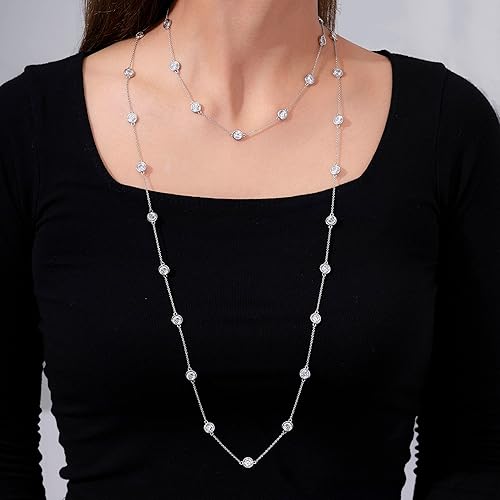 Miniatura 6 de Tienda Essentials Collar de plata de ley chapada en platino o oro hecho con circonitas Infinite Elements (anteriormente colección Tienda)