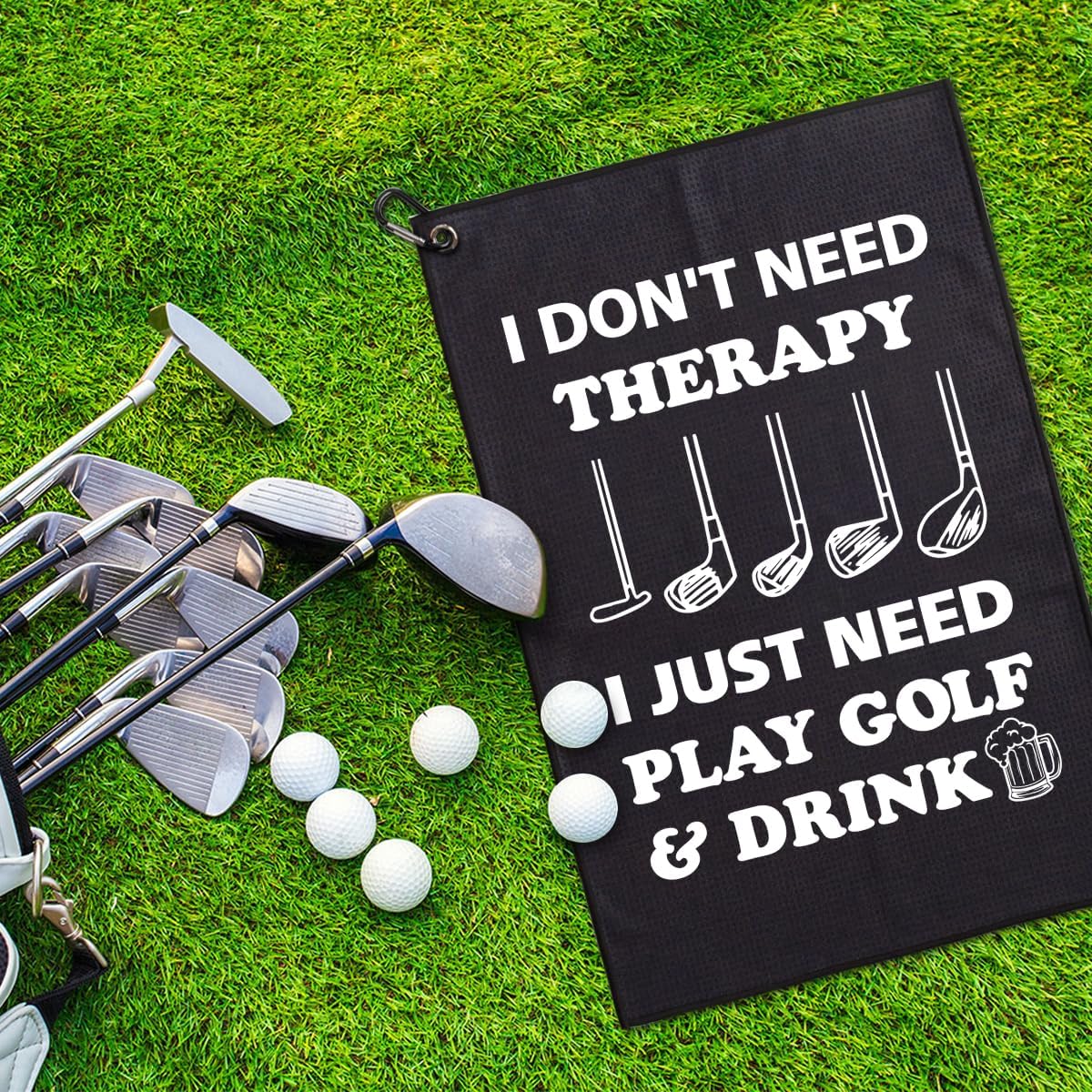 I Don't Need Therapy I Just Need Play Golf Printed Microfiber Golf Towel, Funny Golf Towel Gifts and Golf Accessories for Men Women Grandpa, Fathers Day Birthday Gift for Golf Lover image 5