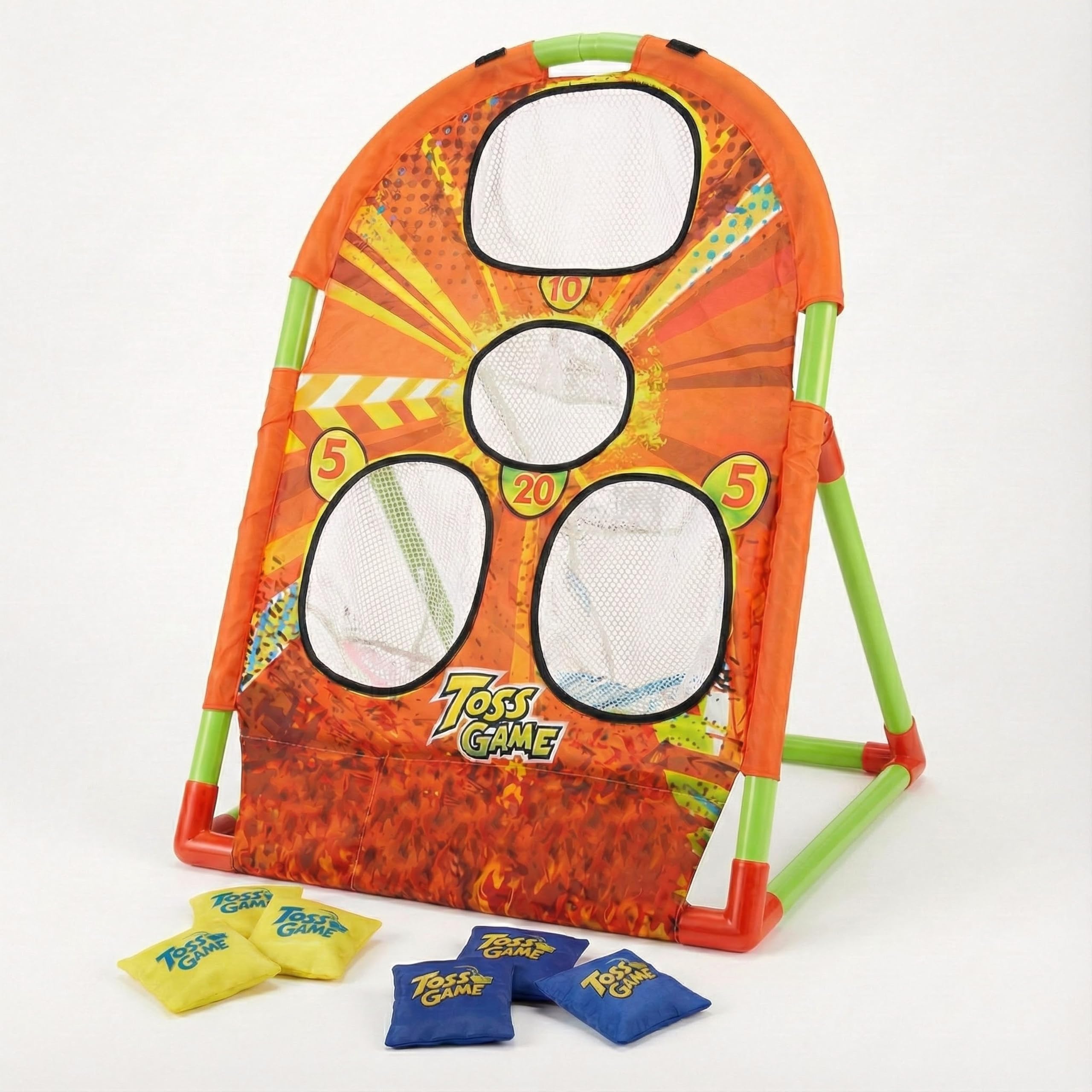The Magic Toy Shop Bean Bag Toss Game Set โ Portable Indoor & Outdoor Garden Cornhole for Kids & Adults โ Target & Throwing Game with 6 Bean Bags โ School Sports Day, Summer Fair Carnival Toy