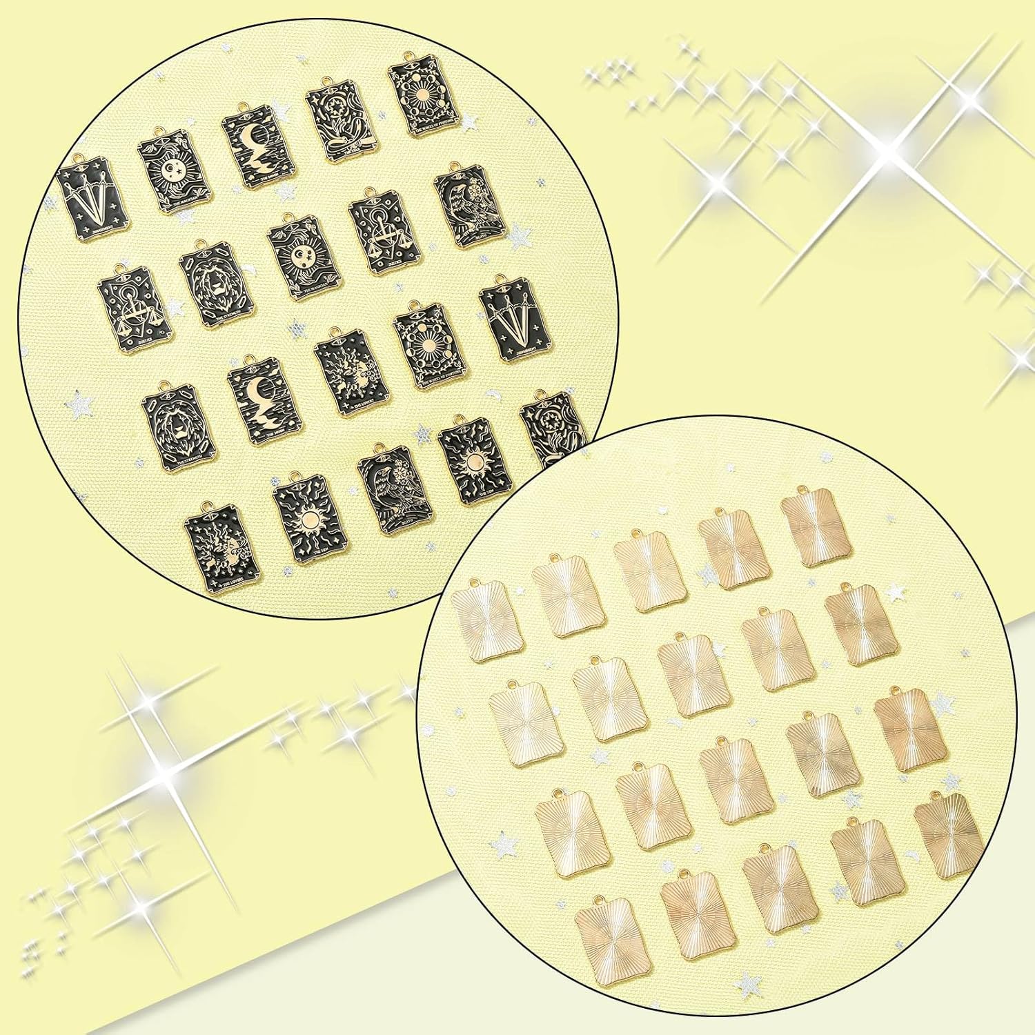 DanLingJewelry 20Pcs 10 Styles Alloy Enamel Pendants Tarot Charms Bulk Rectangle Charm for Jewelry Making - Image 8