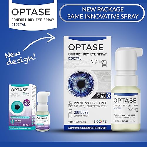 Miniatura 5 de Optase Comfort Dry Eye Spray – Alternativa de gotas de lágrimas artificiales sin conservantes – Gotas secas para ojos en un práctico spray – Botella