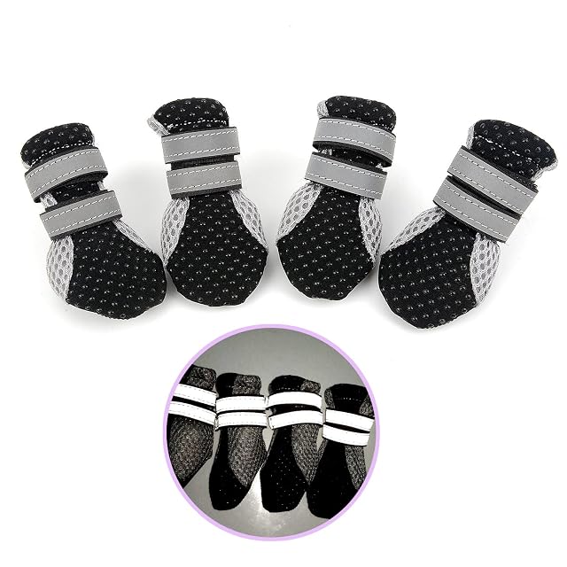 Ranphy Botas de Perro de Malla Transpirable, Zapatos de Paseo para Mascotas