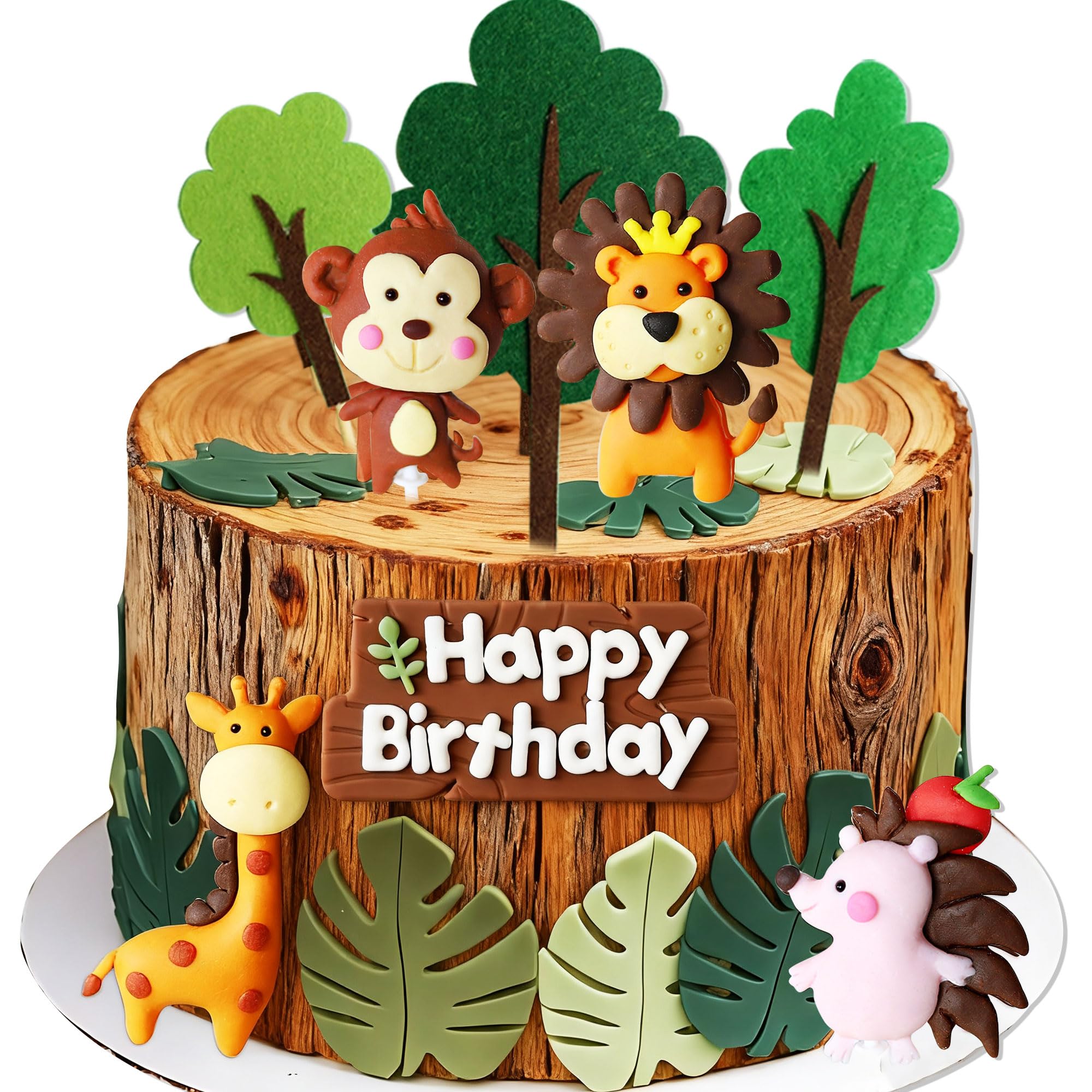 Jungle Animals Cake Decoration Wild One Safari Cake Decoration Giraffe Lion Cake Jungle Birthday Baby Shower Party Supplies โ image 1