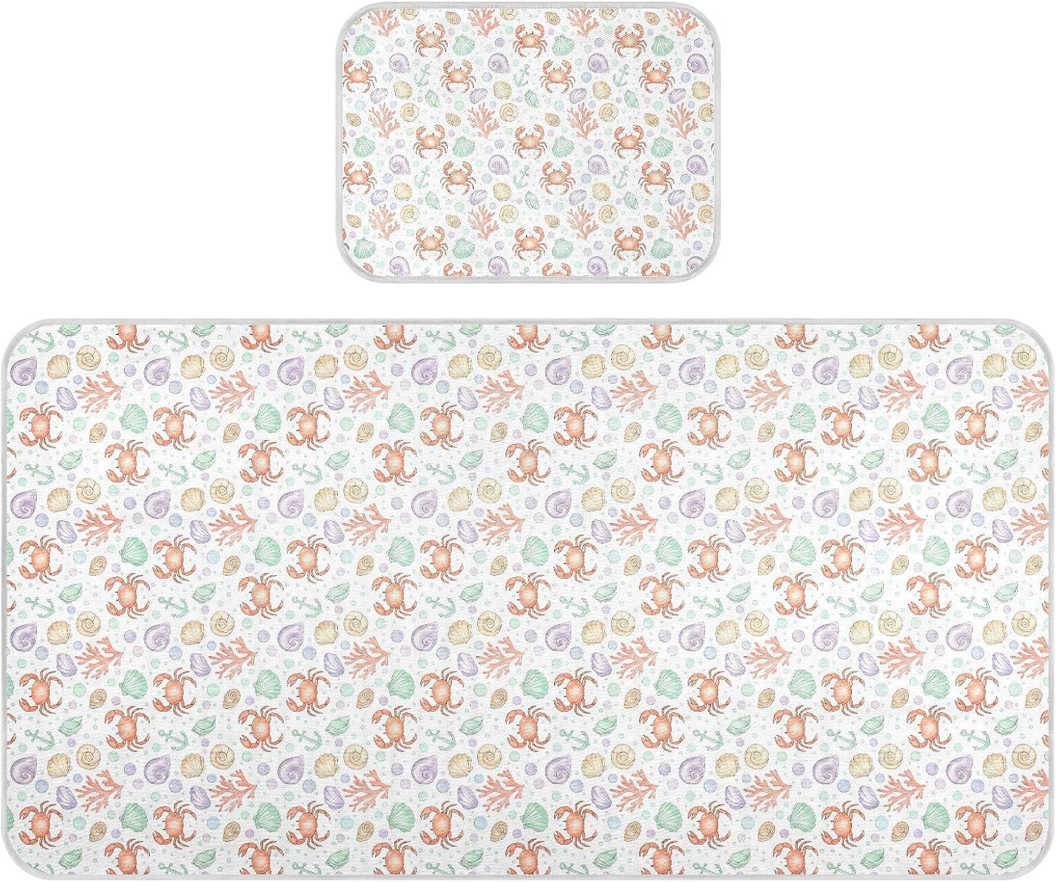 Baby Cooling Mat Red Crabs Ice Silk Breathable Mesh Summer Crib Mattress Pad with Pillowcase, Soft Cooling Sleeping Surface for Infant & Toddler, 52"x28"