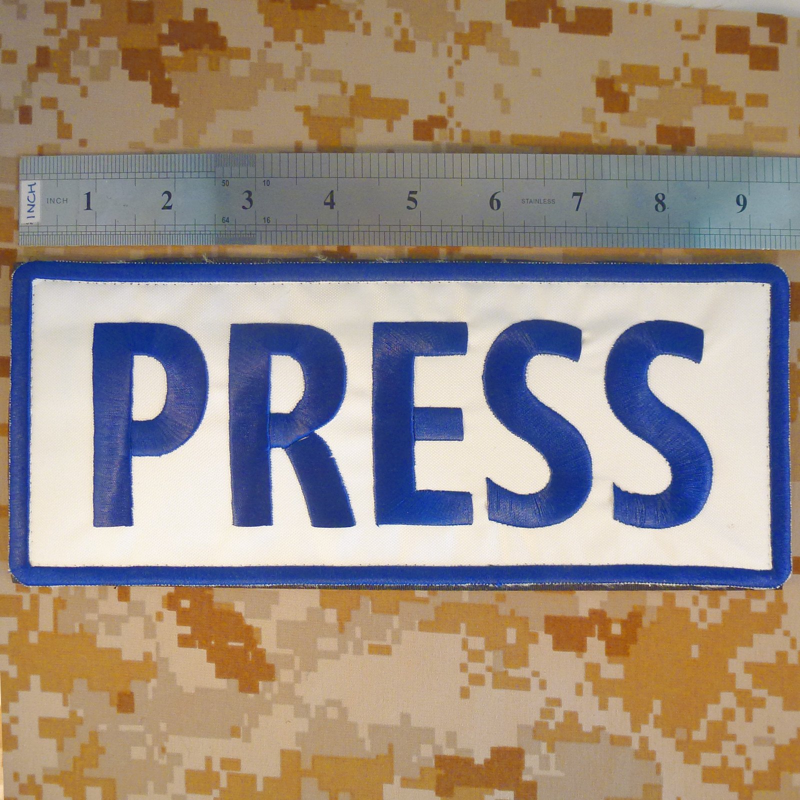 PRESS Patch Tattico Ricamato – Morale Patch 25x10 Cm – Fissa Con Velcro – Giubbotto Antiproiettile E Equipaggiamento